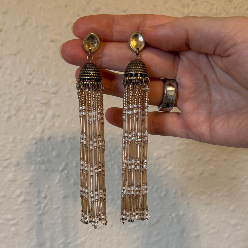 Free People Gold Tassel Earrings